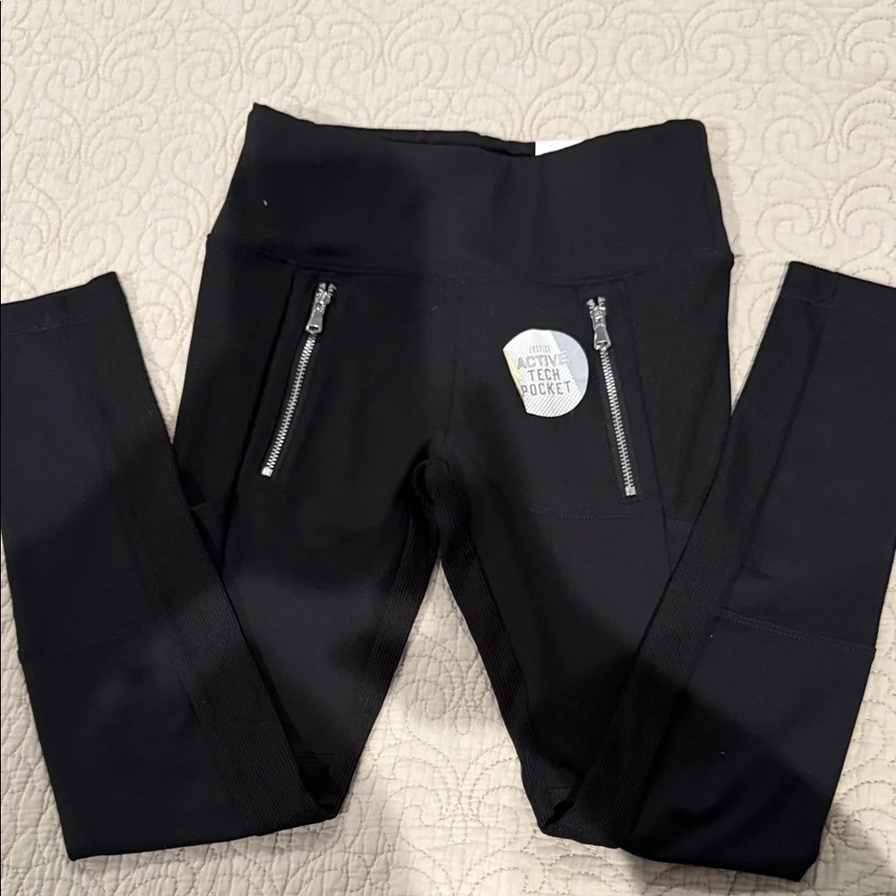 Justice‎ Black Kids Leggings with Zipper Pockets